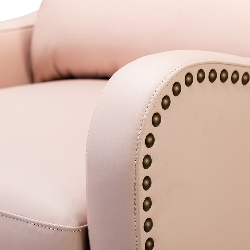 Fauteuil inclinable en cuir Beecher 28,75 po, Cuir pleine fleur rose