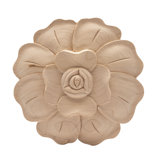 6-1/2 in x 1 in Unfinished X-Large Hand Carved Solid Hard Maple Wood Onlay Rose Wood Applique