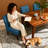 Modern Armless Slipper Chair, Tufted Fabric Upholstery, Wood Legs & Elegant Decor Back - Comfy Accent Lounge Chair for Vanity, Living Room or Bedroom-601112553