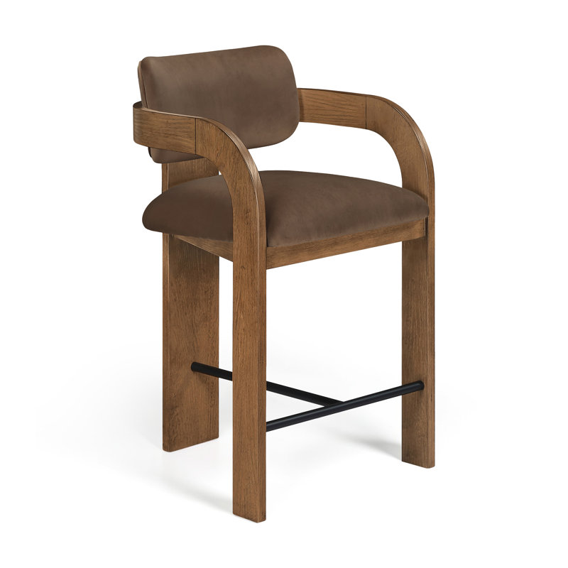 Tabouret de comptoir Cedra, Brun, Brun