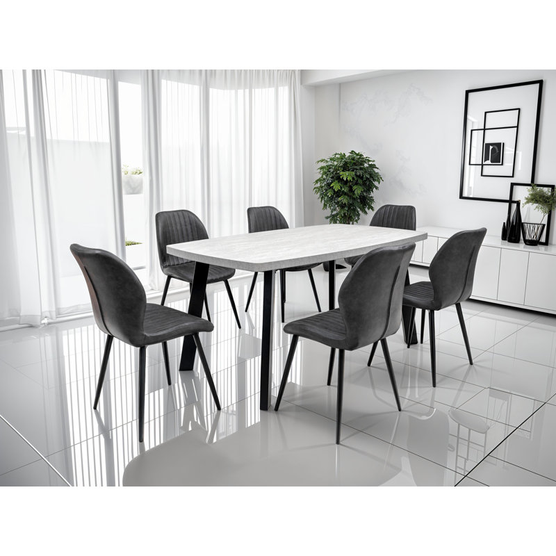 Rimini Metal Base Dining Table, 76cm H x 160cm L x 80cm W