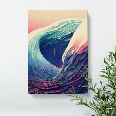 Ocean Wave In Colour No.3 Abstract - Wrapped Canvas