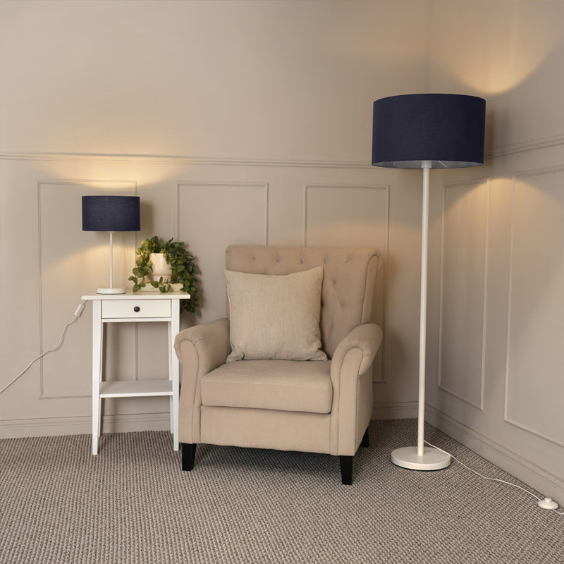 Reshia Metal Table Lamp, Navy Blue