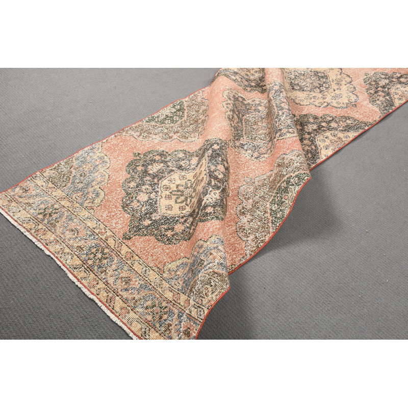 Tapis de couloir turc vintage rouge fait à la main pour escalier et décoration intérieure