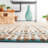 Sekani Natural Fiber Flat Weave Jute/Cotton Striped Rug in Teal/Natural-280144560