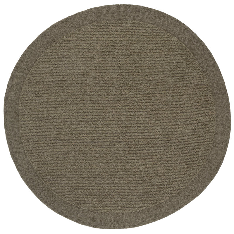 Novelty 159 Hand Tufted Wool Pile Solid Color Rug, Round 5'