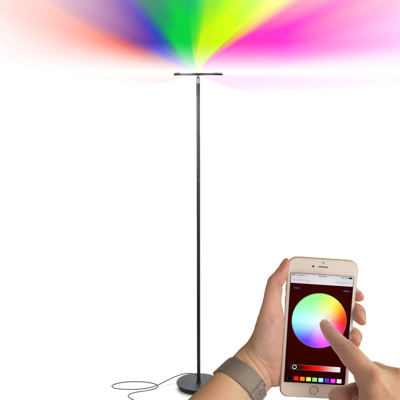 White Adjustable 69" LED Torchiere Floor Lamp with 3-Way Switch
