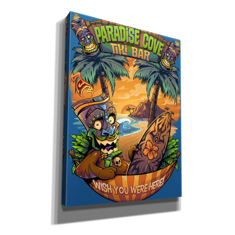 «Tiki Man Hammock» par Flyland Designs, art mural sur toile, H 54 po x l 40 po x P 1,5 po