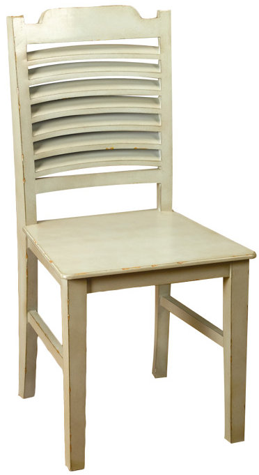Solid Wood Dining Chair, Blue / Gray