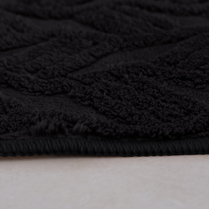 Scaife Geometric Bath Rug Set, Black