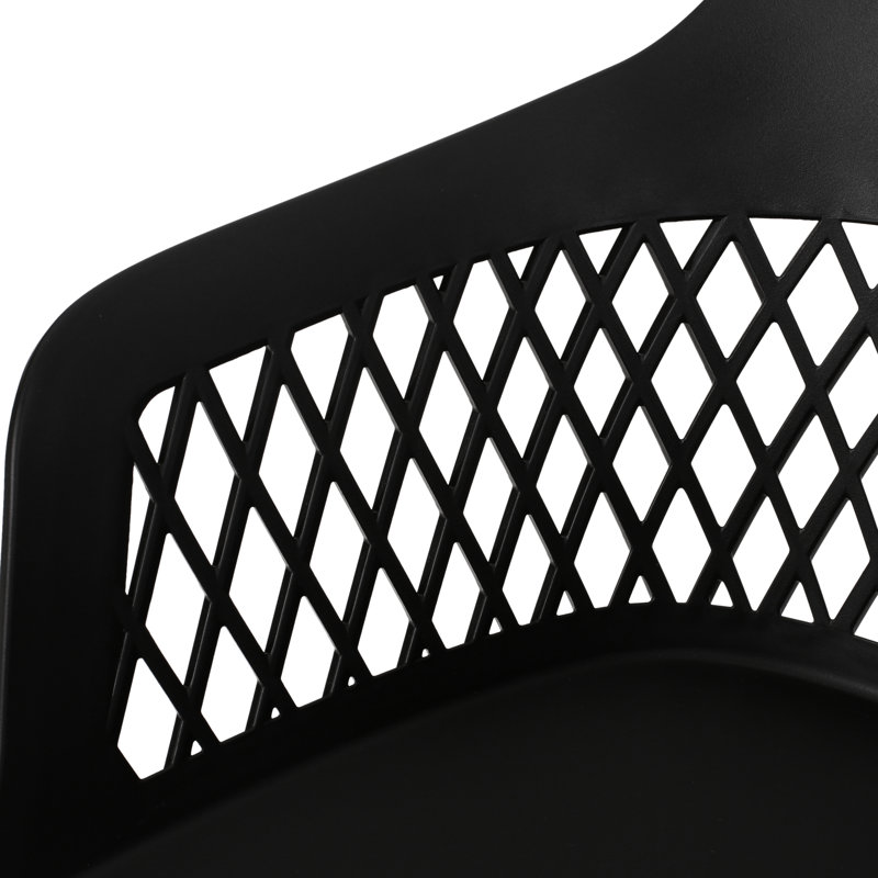 Outdoor Chair - Azalea, Weather Resistance, Material, Black Polypropylene, 23.48In Depth, 21.16In Width, 32.4In Height, 12.42Lb Weight Azalea , Strong Frame, Stylish Design, 23In 21.5In 33In