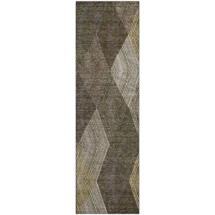 Premium Machine Washable Prisco Brown Rug