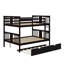 Lit double superposé au-dessus d'un lit double avec lit gigogne simple et échelle-791754253