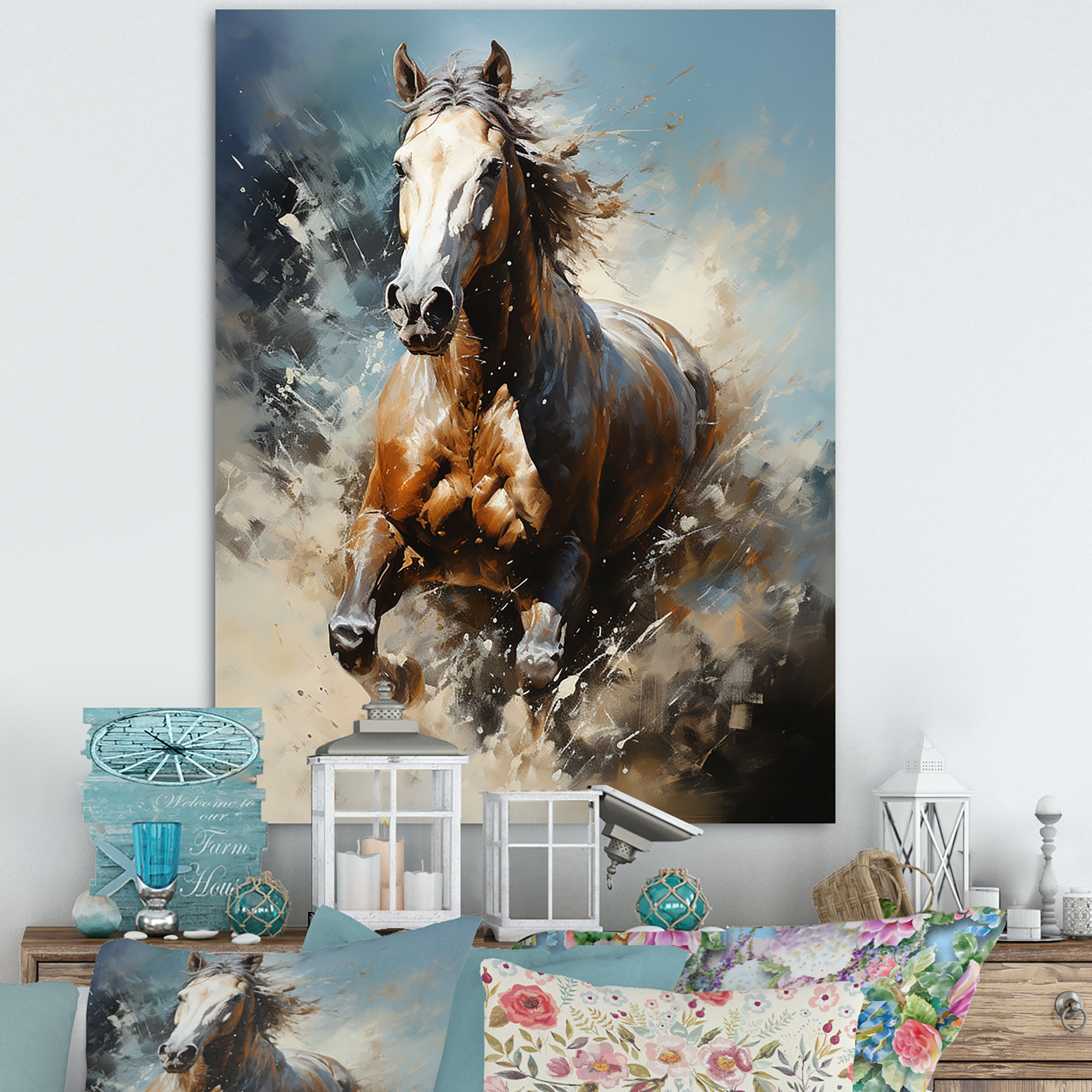 Winston Porter Galloping Horse In Action I Framed On Canvas Print | Wayfair