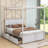 Puskaric Full Size 2 Drawers Wooden Canopy Platform Bed-906534947