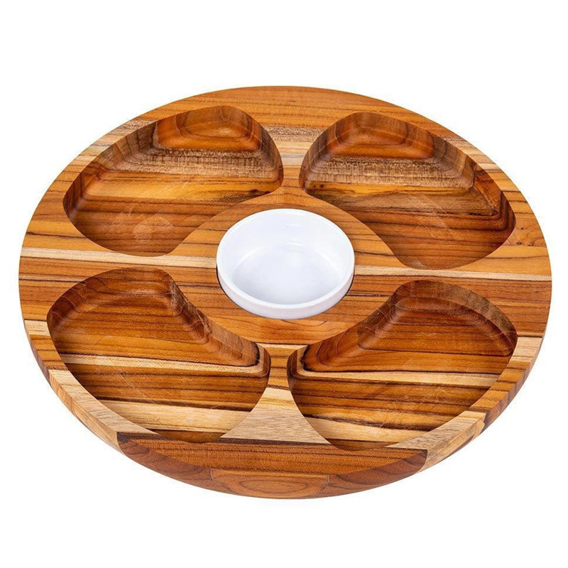 Stolf Teak Wood Divided Serving Dish