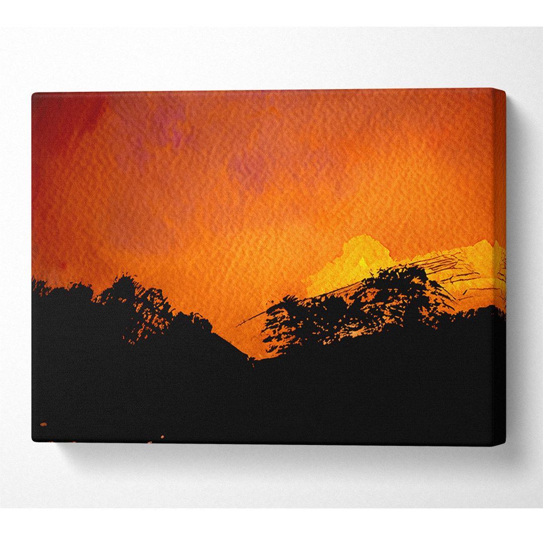 Orange Skys Over Forest - Leinwanddrucke