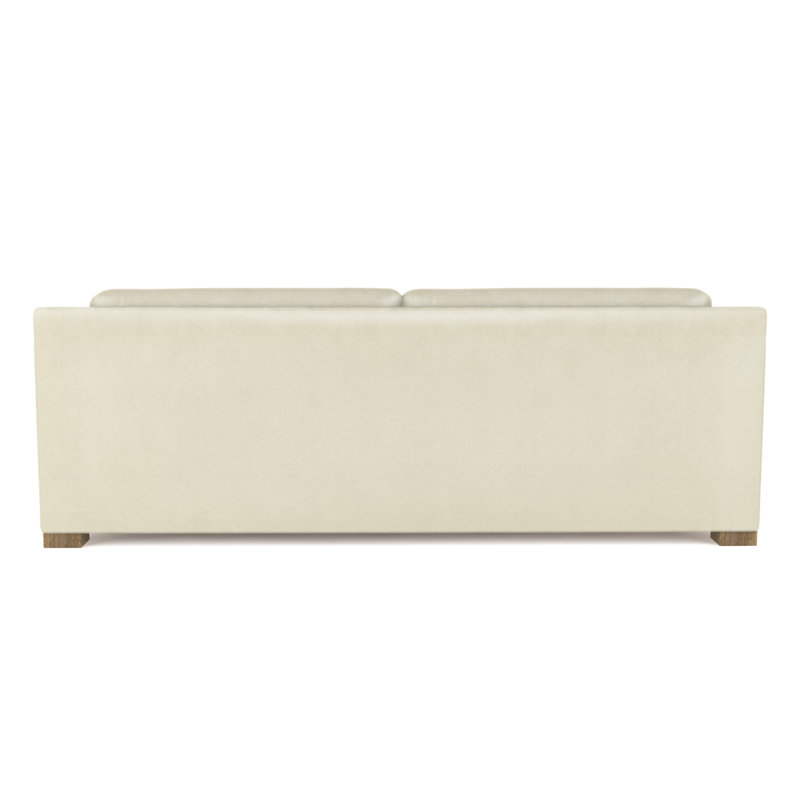 Causeuse Mercer, Cuir rétro albâtre, H 33,5 po x l 72 po x P 39 po, Patiné
