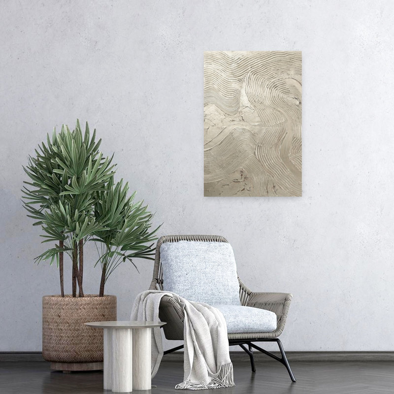 Art abstrait gris minimaliste, H 24 po x l 16 po