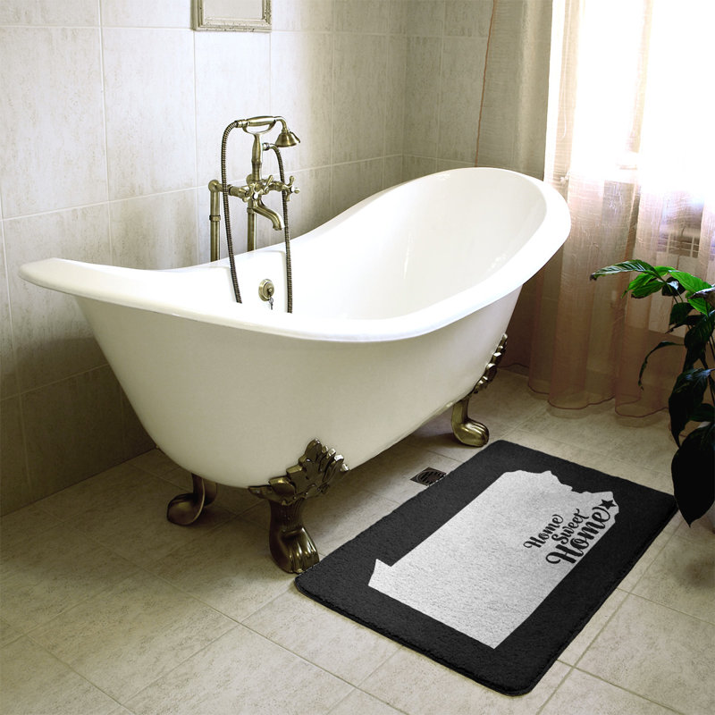 Tapis pour salle de bain philadelphia doux, l 17 po x L 21 po, Noir