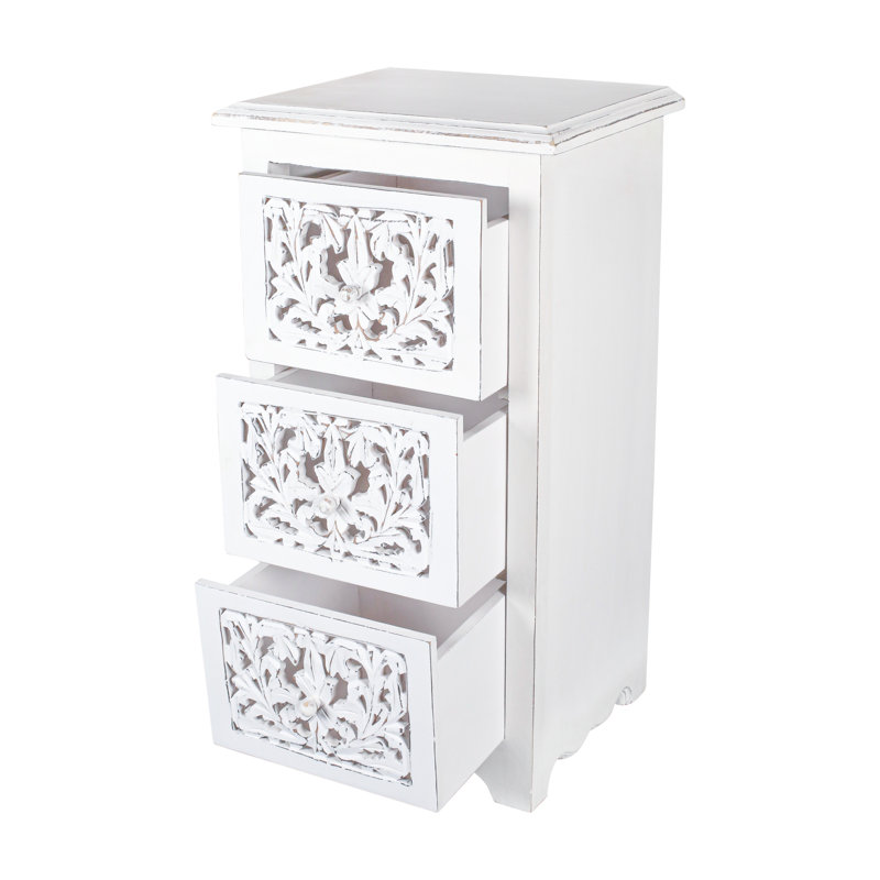 Calliphon 83.82cm W Bedside Table, White
