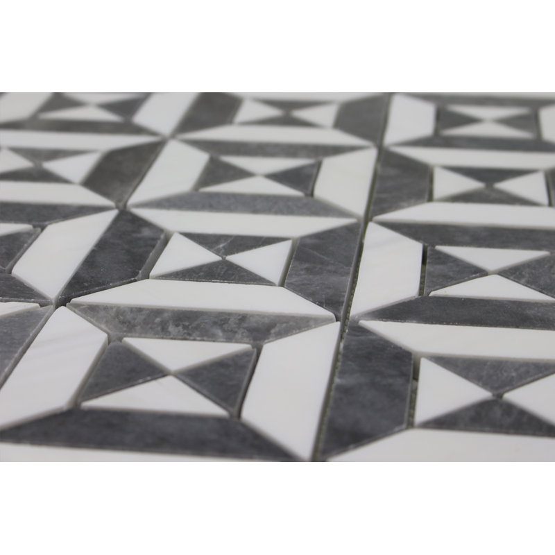 MATRIX LATTICE 12" BARDIGLIO w GRAY, White/Gray