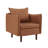 Modern Upholstered Faux Leather Armchair with Solid Wood Legs-1808251126