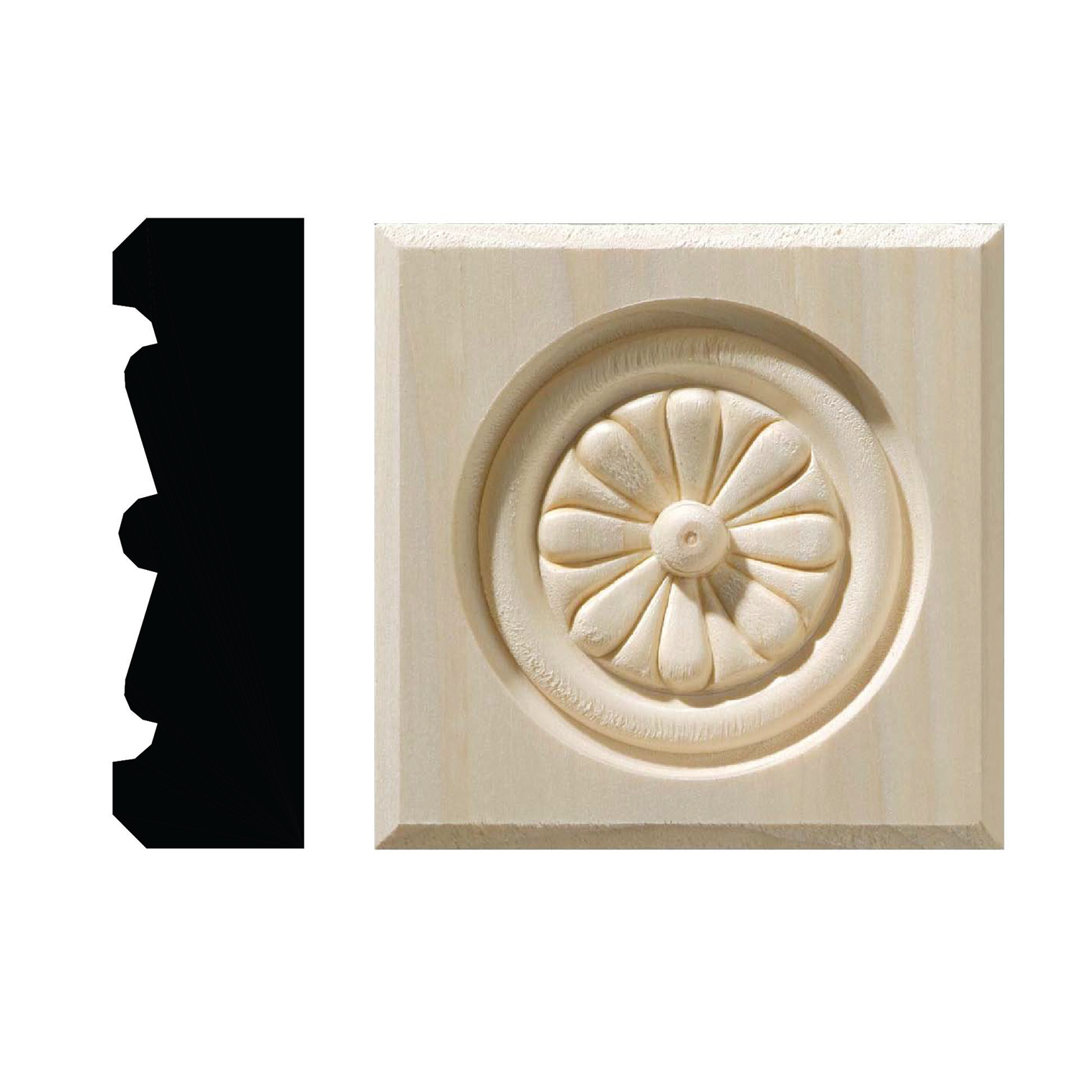4.5'' H x 4.5'' W x 1.07'' D Wood Rosette Applique Ornamental Mouldings