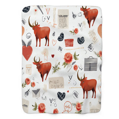 Heartfelt Cow - 1 Piece Premium Sherpa Blanket WB_FL_100624_0182