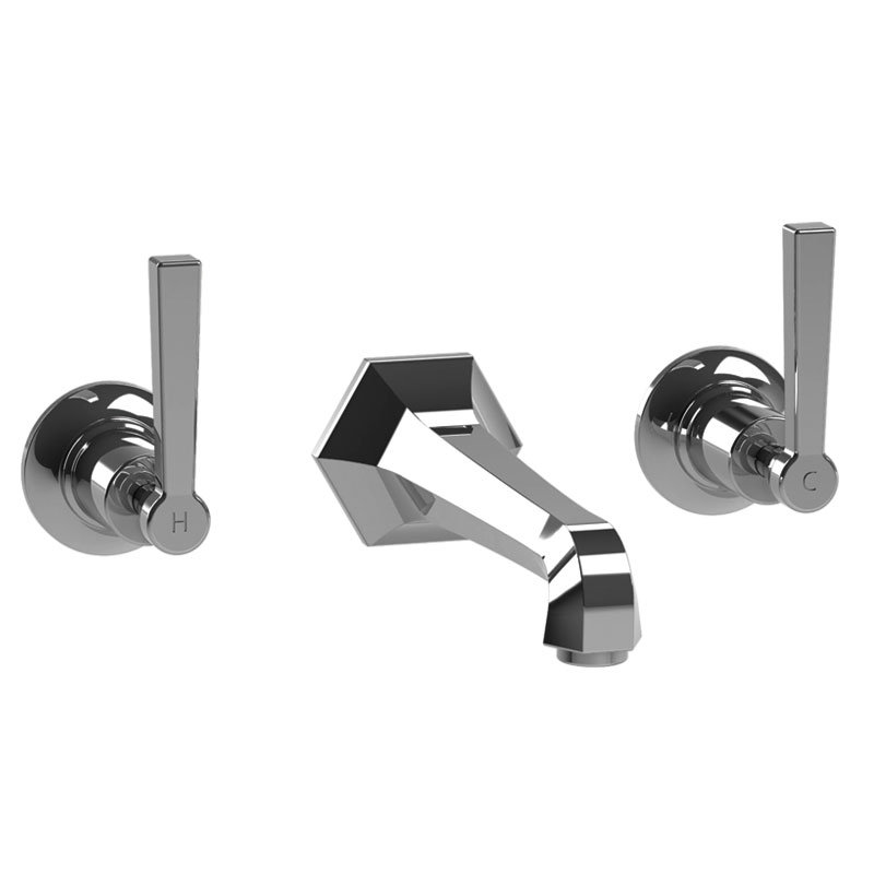 Mackintosh Lever Wall Mounted Bathroom Faucet, Brushed Nickel