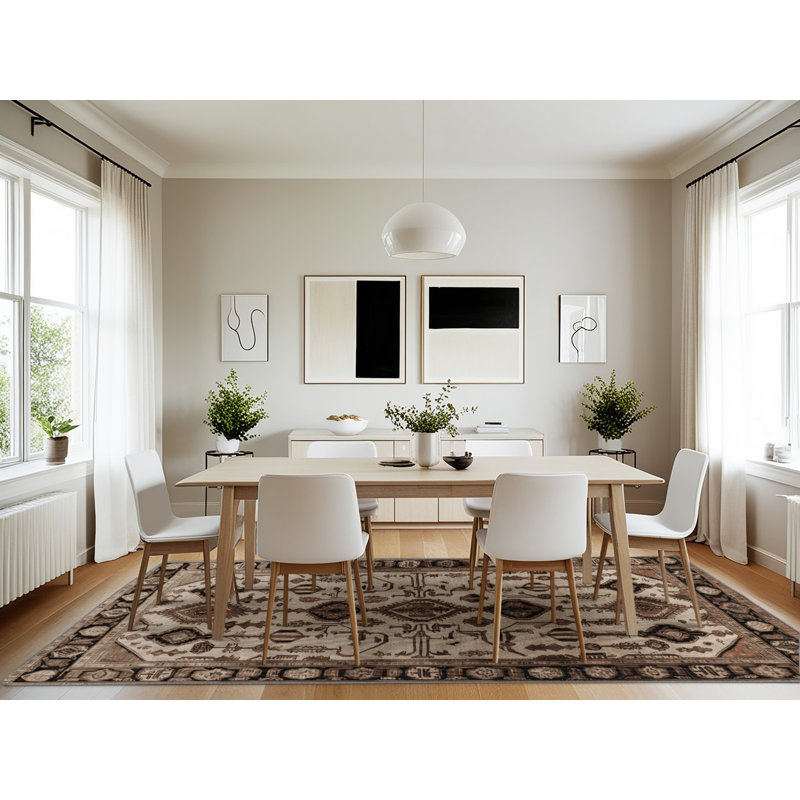 Machine Washable Persian Gray Area Rug, Rectangle 7' x 10'