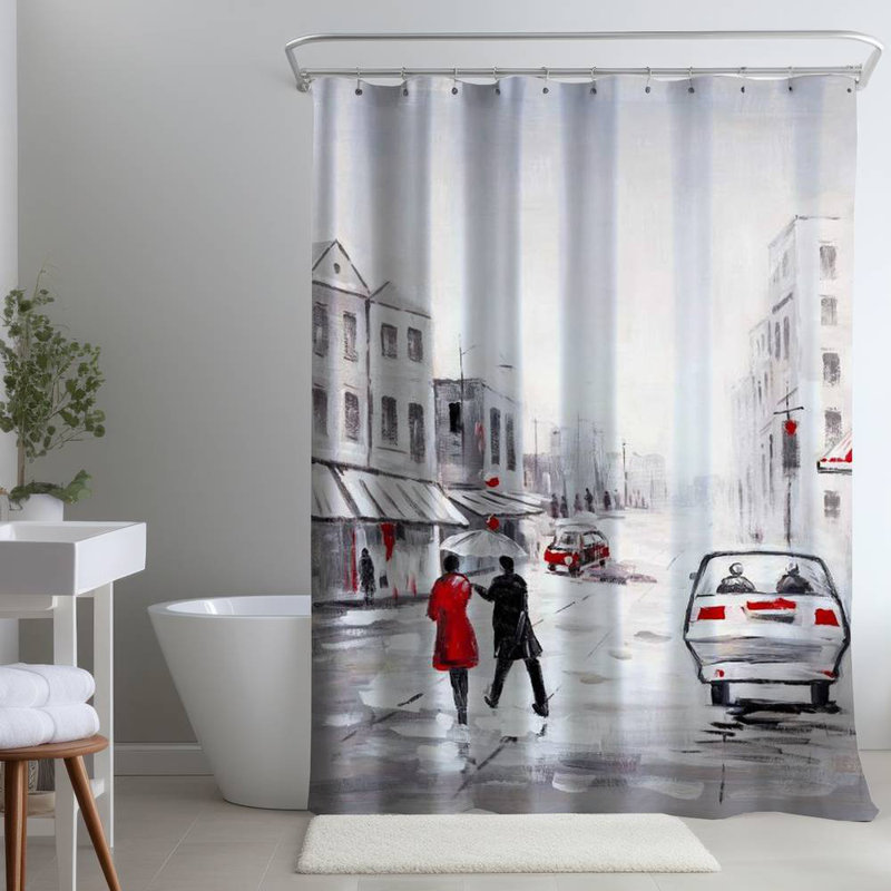 Shower Curtain CI203 – Polyester Shower Curtain, Dye Sublimation Print, 71" W × 74" L