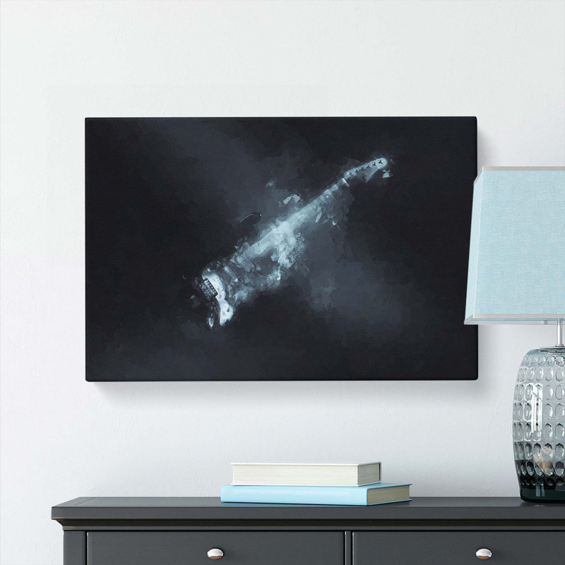 Smokey Electric Guitar In Abstract - Wrapped Canvas, 40cm H x 60cm W x 3cm D