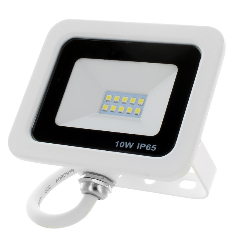 10-Watt LED Outdoor Security Flood Light, White 