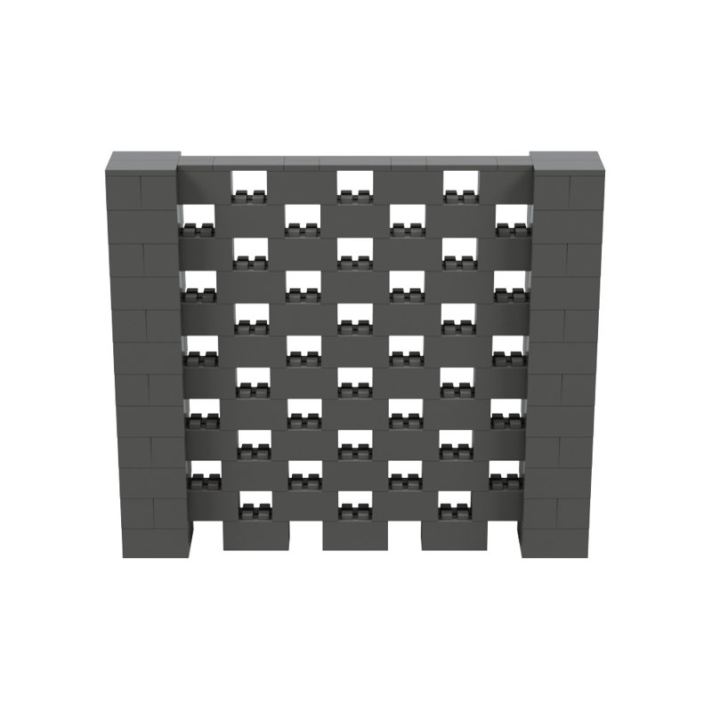 Ensemble mural Everblock, Gris foncé, H 72 po x l 84 po x P 12 po