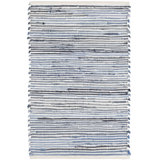 Denim Rag Ribbed Handwoven Cotton Rug