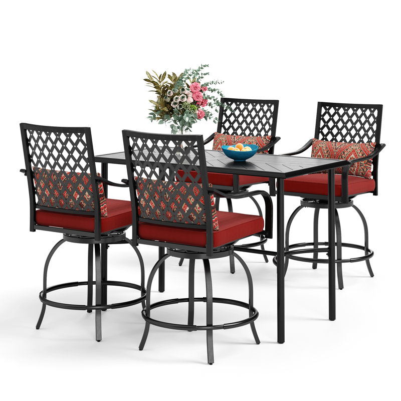 Alyne 4 - Person Patio Dining Set with Rectangular Table , Cushions Included