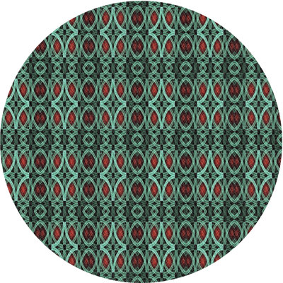 Tapis vert/rouge tissé à la machine