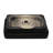 19"X12" White & Black Semi-Recessed Ceramic Bathroom Sink - Countertop Vessel Design-124471275