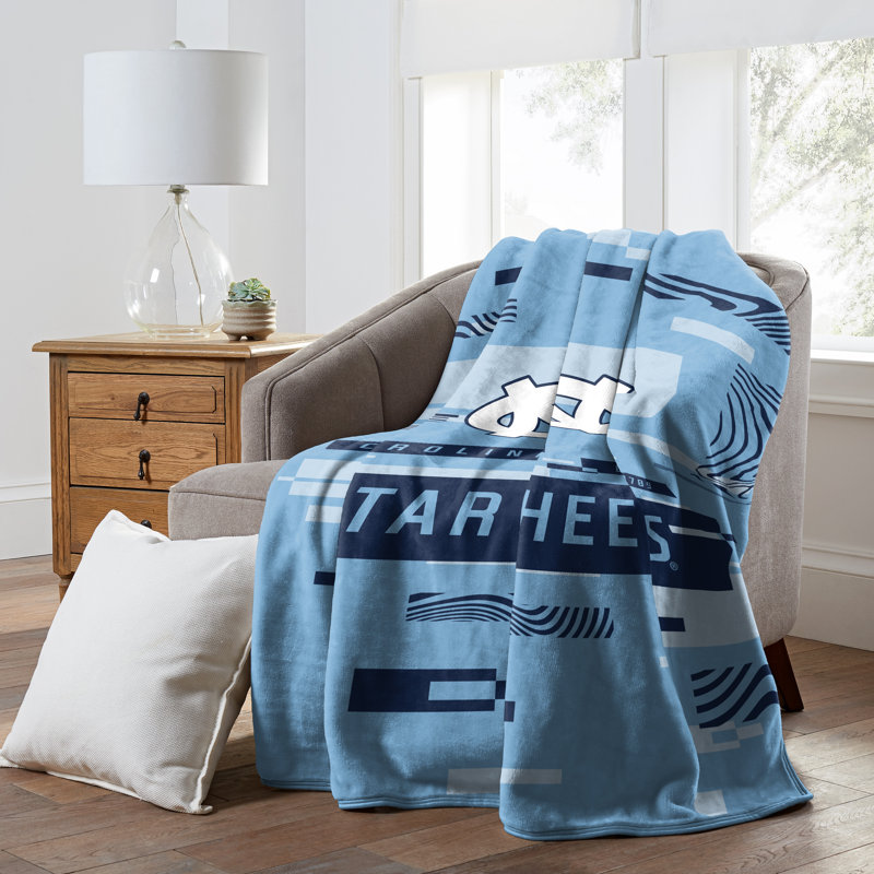 Throw Blanket, Teal/White, UNC Tar Hells