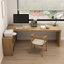 Bureaux en bois massif en L de couleur bois-107198189-107198188