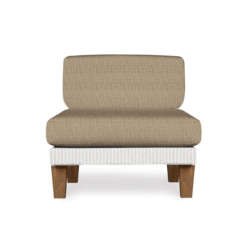 Catalina Outdoor Teak Lounge Chair, Demo Oatmeal, White