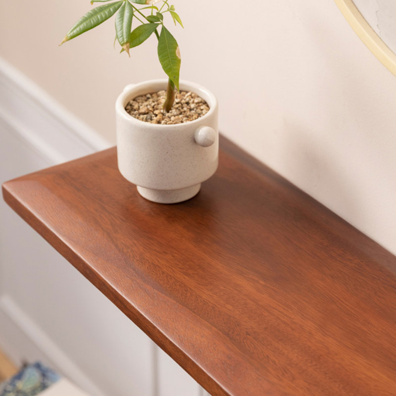Minimalist Art Narrow Console Table, 31.5" H x 31.5" W x 9.84" D, Brown