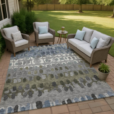 Tapis géométrique intérieur / extérieur lavable à la machine Chantille ACN2529