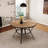 Light Birch Indoor Round Dining Table With Metal Legs