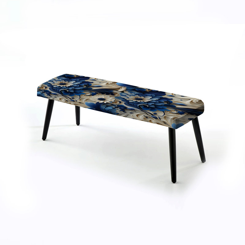 Provaire - Banc rembourré floral noir