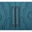 Armoire de rangement bleu marine avec poignée en métal tendance et portes à fleur complexes pour le hall d'entrée