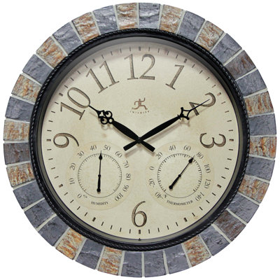 Outdoor Round Plastic Wall Clock 18 Inches - Multi-Color