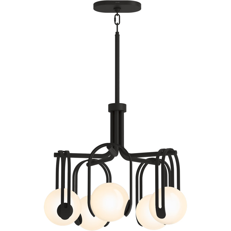 Kraga Five-Light Chandelier, Matte Black