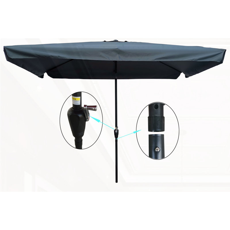 Parasol d'extérieur imperméable 10 x 6,5 pi, Gris